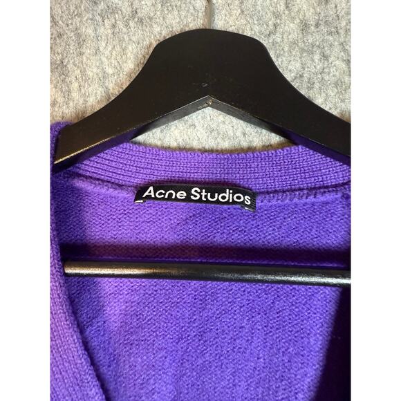 Acne Studios Womens Purple Blue Kimano Striped Oversized Wool Cardigan - Small - Picture 5 of 10